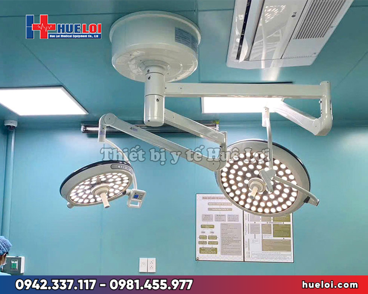 Đèn phẫu thuật LED treo trần 2 nhánh PJZF700/700 khử bóng tối đa